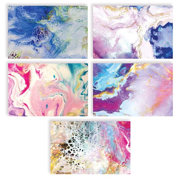 Better Office Products All Occasion Greeting Cards & Envs, 4in. x 6in. 5 Abstract Art Designs, Blank Inside, 100PK 64570